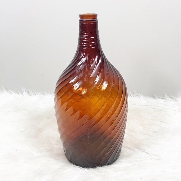 VINTAGE Duraglas Amber Swirl Glass Jug - Picture 3 of 8